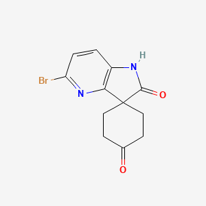 molecular formula C12H11BrN2O2 B13128742 5'-Bromospiro[cyclohexane-1,3'-pyrrolo[3,2-b]pyridine]-2',4(1'H)-dione 