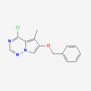 molecular formula C14H12ClN3O B1312876 6-Benciloxi-4-cloro-5-metilpirrolo[2,1-f][1,2,4]triazina CAS No. 649736-27-6