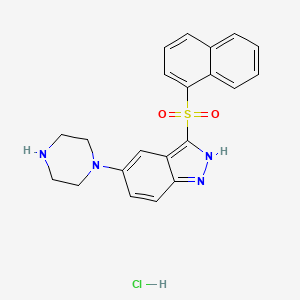 3-(Naphthalen-1-ylsulfonyl)-5-(piperazin-1-yl)-1H-indazolehydrochloride