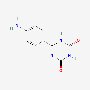 molecular formula C9H8N4O2 B13128813 6-(4-Aminophenyl)-1,3,5-triazine-2,4(1H,3H)-dione CAS No. 62808-08-6