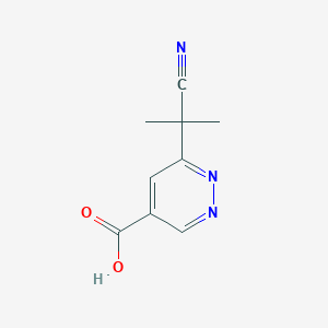 molecular formula C9H9N3O2 B13128827 6-(2-Cyanopropan-2-yl)pyridazine-4-carboxylic acid 