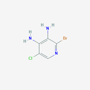 molecular formula C5H5BrClN3 B13128885 2-Bromo-5-chloropyridine-3,4-diamine 