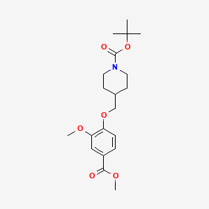 molecular formula C20H29NO6 B1312896 叔丁基4-[2-甲氧基-4-(甲氧羰基)苯氧甲基]哌啶-1-羧酸酯 CAS No. 906565-52-4