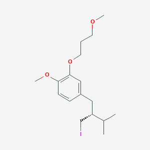 molecular formula C17H27IO3 B1312897 (R)-4-(2-(碘甲基)-3-甲基丁基)-1-甲氧基-2-(3-甲氧基丙氧基)苯 CAS No. 900811-38-3