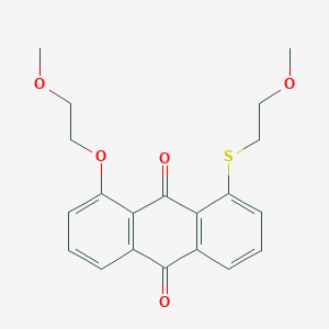 molecular formula C20H20O5S B13128984 9,10-Anthracenedione, 1-(2-methoxyethoxy)-8-[(2-methoxyethyl)thio]- CAS No. 833489-93-3