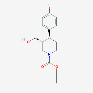 molecular formula C17H24FNO3 B13129038 tert-butyl (3R,4S)-4-(4-fluorophenyl)-3-(hydroxymethyl)piperidine-1-carboxylate CAS No. 188869-27-4