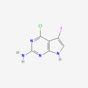 molecular formula C6H4ClIN4 B1312904 4-氯-5-碘-7H-吡咯并[2,3-D]嘧啶-2-胺 CAS No. 873792-88-2