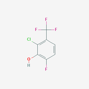 molecular formula C7H3ClF4O B13129079 2-Chloro-6-fluoro-3-(trifluoromethyl)phenol 