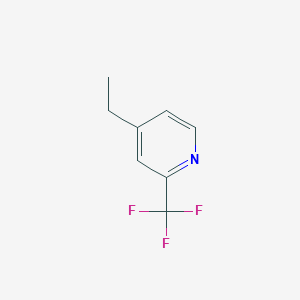 molecular formula C8H8F3N B13129126 4-Ethyl-2-(trifluoromethyl)pyridine 