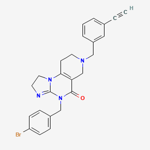 4-(4-Bromobenzyl)-7-(3-ethynylbenzyl)-1,2,6,7,8,9-hexahydroimidazo[1,2-a]pyrido[3,4-e]pyrimidin-5(4H)-one