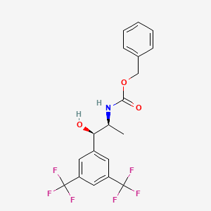 B1312920 benzyl (1R,2S)-1-(3,5-bis(trifluoromethyl)phenyl)-1-hydroxypropan-2-ylcarbamate CAS No. 877384-16-2