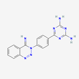 molecular formula C16H13N9 B13129212 6-{4-[(4e)-4-Imino-1,2,3-benzotriazin-3(4h)-yl]phenyl}-1,3,5-triazine-2,4-diamine CAS No. 52745-07-0