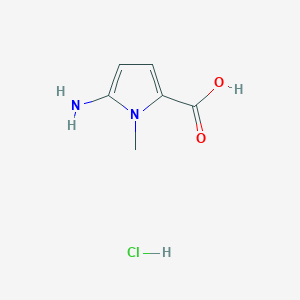 molecular formula C6H9ClN2O2 B13129293 5-Amino-1-methyl-1H-pyrrole-2-carboxylicacidhydrochloride 