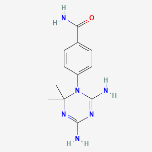 molecular formula C12H16N6O B13129309 4-(4,6-Diamino-2,2-dimethyl-1,3,5-triazin-1-yl)benzamide CAS No. 87871-34-9