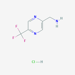 molecular formula C6H7ClF3N3 B13129313 [5-(trifluoromethyl)pyrazin-2-yl]methanamine;hydrochloride 