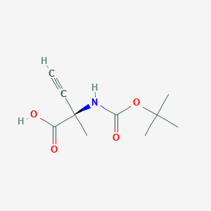 3-Butynoicacid,2-[[(1,1-dimethylethoxy)carbonyl]amino]-2-methyl-,(2R)-