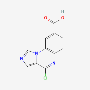 molecular formula C11H6ClN3O2 B13129352 4-Chloroimidazo[1,5-a]quinoxaline-8-carboxylicacid 