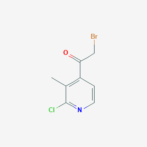 molecular formula C8H7BrClNO B13129372 2-Bromo-1-(2-chloro-3-methylpyridin-4-yl)ethanone 