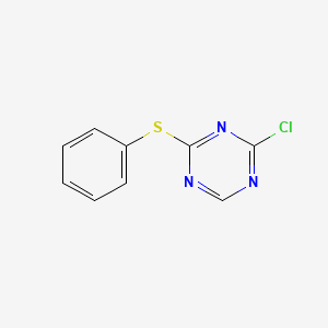 molecular formula C9H6ClN3S B13129394 2-Chloro-4-(phenylthio)-1,3,5-triazine CAS No. 61810-06-8