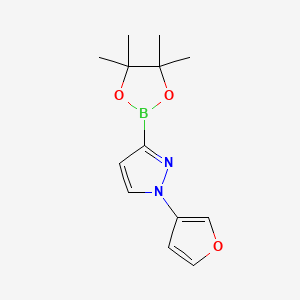 molecular formula C13H17BN2O3 B13129460 1-(Furan-3-yl)-3-(4,4,5,5-tetramethyl-1,3,2-dioxaborolan-2-yl)-1H-pyrazole 