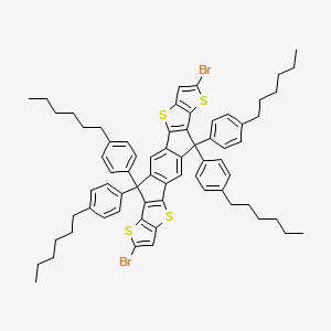 8,20-Dibromo-12,12,24,24-tetrakis(4-hexylphenyl)-5,9,17,21-tetrathiaheptacyclo[13.9.0.03,13.04,11.06,10.016,23.018,22]tetracosa-1(15),2,4(11),6(10),7,13,16(23),18(22),19-nonaene