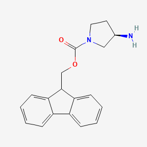 molecular formula C19H20N2O2 B13129604 9H-fluoren-9-ylmethyl (3R)-3-aminopyrrolidine-1-carboxylate 