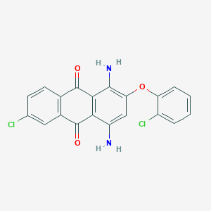 molecular formula C20H12Cl2N2O3 B13129661 1,4-Diamino-6-chloro-2-(2-chlorophenoxy)anthracene-9,10-dione CAS No. 88605-18-9