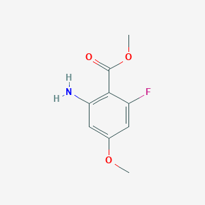 molecular formula C9H10FNO3 B13129704 Methyl 2-amino-6-fluoro-4-methoxybenzoate 