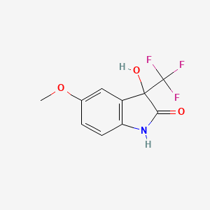 molecular formula C10H8F3NO3 B13129709 3-Hydroxy-5-methoxy-2-oxo-3-(trifluoromethyl)indoline 