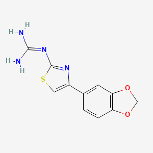 molecular formula C11H10N4O2S B1312971 N-[4-(1,3-苯并二氧杂环-5-基)-1,3-噻唑-2-基]胍 CAS No. 886497-71-8