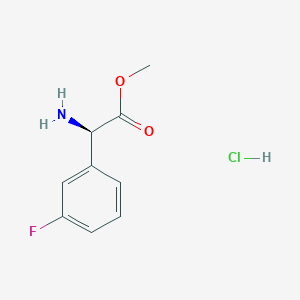 molecular formula C9H11ClFNO2 B13129746 Methyl (R)-2-amino-2-(3-fluorophenyl)acetate hydrochloride 