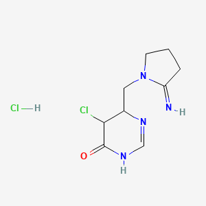 5-Chloro-6-((2-iminopyrrolidin-1-yl)methyl)-5,6-dihydropyrimidin-4(3h)-one hydrochloride