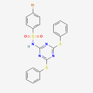 N-[4,6-Bis(phenylsulfanyl)-1,3,5-triazin-2-yl]-4-bromobenzene-1-sulfonamide