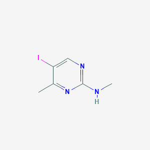 molecular formula C6H8IN3 B13129780 5-Iodo-N,4-dimethylpyrimidin-2-amine 