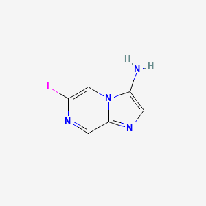 molecular formula C6H5IN4 B13129827 6-Iodoimidazo[1,2-a]pyrazin-3-amine 