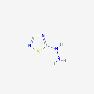 molecular formula C2H4N4S B13129854 5-Hydrazinyl-1,2,4-thiadiazole 