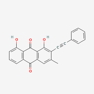 molecular formula C23H14O4 B13129861 1,8-Dihydroxy-3-methyl-2-(phenylethynyl)anthracene-9,10-dione CAS No. 60714-44-5