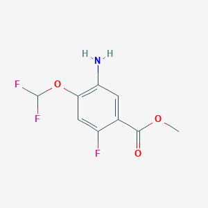 molecular formula C9H8F3NO3 B13129864 Methyl 5-amino-4-(difluoromethoxy)-2-fluorobenzoate 