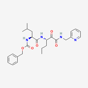 benzyl N-[(2S)-1-[[(3S)-1,2-dioxo-1-(pyridin-2-ylmethylamino)hexan-3-yl]amino]-4-methyl-1-oxopentan-2-yl]carbamate