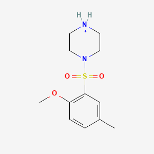 molecular formula C12H19N2O3S+ B1312990 4-[(2-甲氧基-5-甲基苯基)磺酰基]哌嗪-1-鎓 CAS No. 436099-67-1
