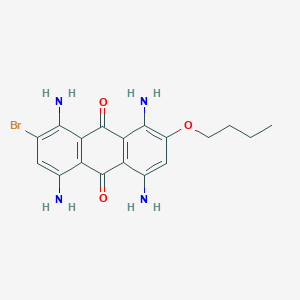 molecular formula C18H19BrN4O3 B13129949 1,4,5,8-Tetraamino-2-bromo-7-butoxyanthracene-9,10-dione CAS No. 88603-37-6