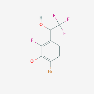 molecular formula C9H7BrF4O2 B13129968 1-(4-Bromo-2-fluoro-3-methoxyphenyl)-2,2,2-trifluoroethanol 