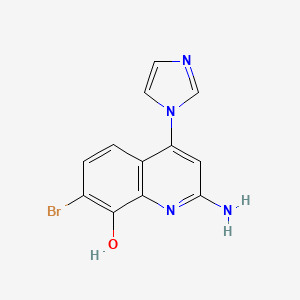 2-Azanyl-7-bromanyl-4-imidazol-1-yl-quinolin-8-ol