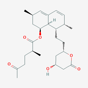 molecular formula C26H38O6 B13130006 [(1S,3R,7S,8S,8aR)-8-[2-[(2S,4R)-4-hydroxy-6-oxooxan-2-yl]ethyl]-3,7-dimethyl-1,2,3,7,8,8a-hexahydronaphthalen-1-yl] (2S)-2-methyl-5-oxohexanoate 