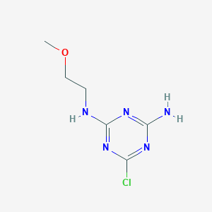 molecular formula C6H10ClN5O B13130068 6-Chloro-N~2~-(2-methoxyethyl)-1,3,5-triazine-2,4-diamine CAS No. 135783-81-2