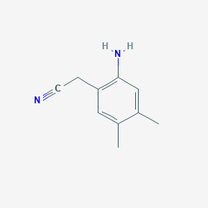 molecular formula C10H12N2 B13130161 2-(2-Amino-4,5-dimethylphenyl)acetonitrile 