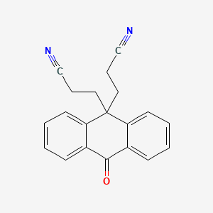 molecular formula C20H16N2O B13130169 3-[9-(2-Cyanoethyl)-10-oxo-anthracen-9-yl]propanenitrile CAS No. 52236-45-0