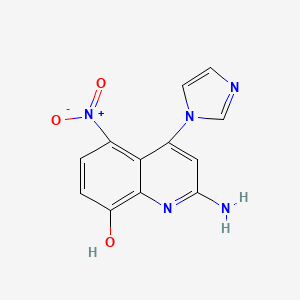 2-Amino-4-(1H-imidazol-1-yl)-5-nitroquinolin-8-ol