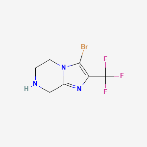 molecular formula C7H7BrF3N3 B13130190 3-Bromo-2-(trifluoromethyl)-5,6,7,8-tetrahydroimidazo[1,2-a]pyrazine 