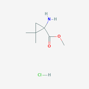 molecular formula C7H14ClNO2 B13130192 Methyl1-amino-2,2-dimethylcyclopropane-1-carboxylatehydrochloride 